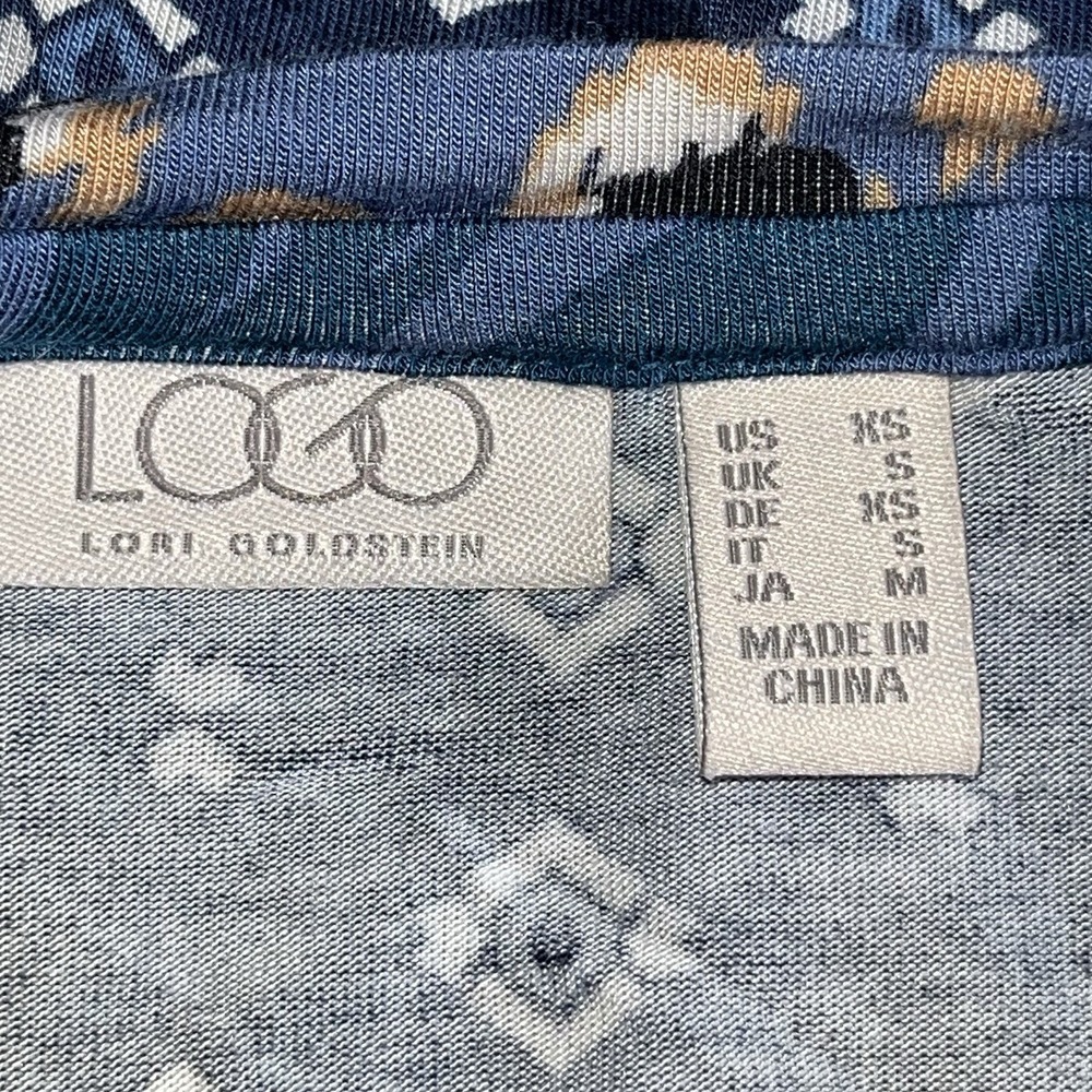 Lori Goldstein Blue Paisley‎ Rayon Blend Top Size XS - Picture 6 of 7